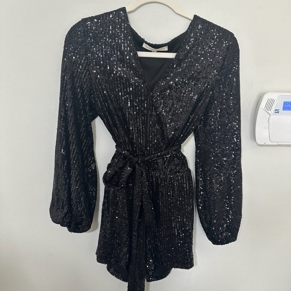 CUTE BLACK TIE SPARKLY ROMPER